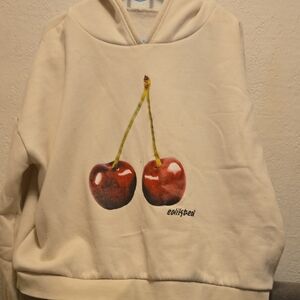 Edikted Cream Hoodie with Cherry Design